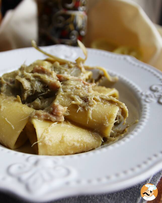 2. Paccheri z karczochami i boczkiem