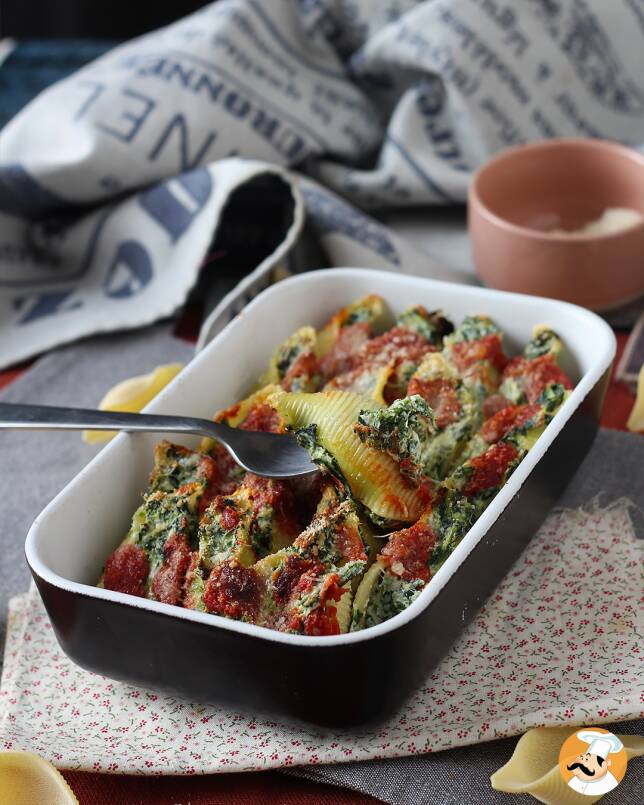 9. Conchiglioni nadziewane ricottą i szpinakiem