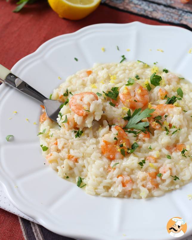 10. Risotto z krewetkami i cytryną