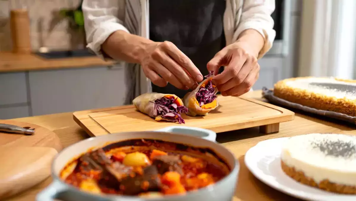 Codzienny menu, 18 maja: wegetariańskie sajgonki, hiszpański garnek i sernik jogurtowy
