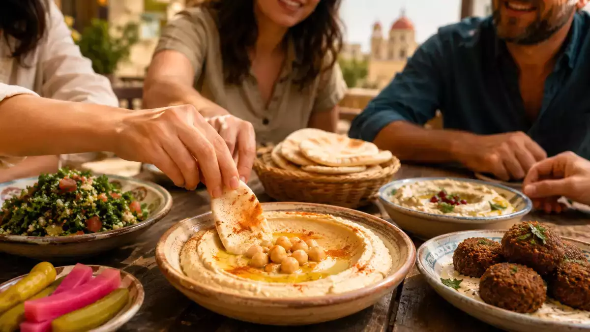 Mezze, libańskie tapas : małe dania i przepisy na podróż z podniebieniem