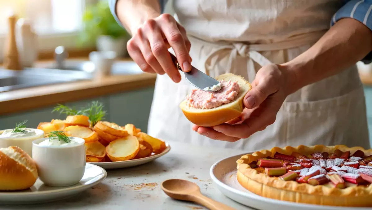 Codzienny menu, 21 czerwca: pyszne kulki serowe, kanapka z krewetkami i tarta z rabarbarem
