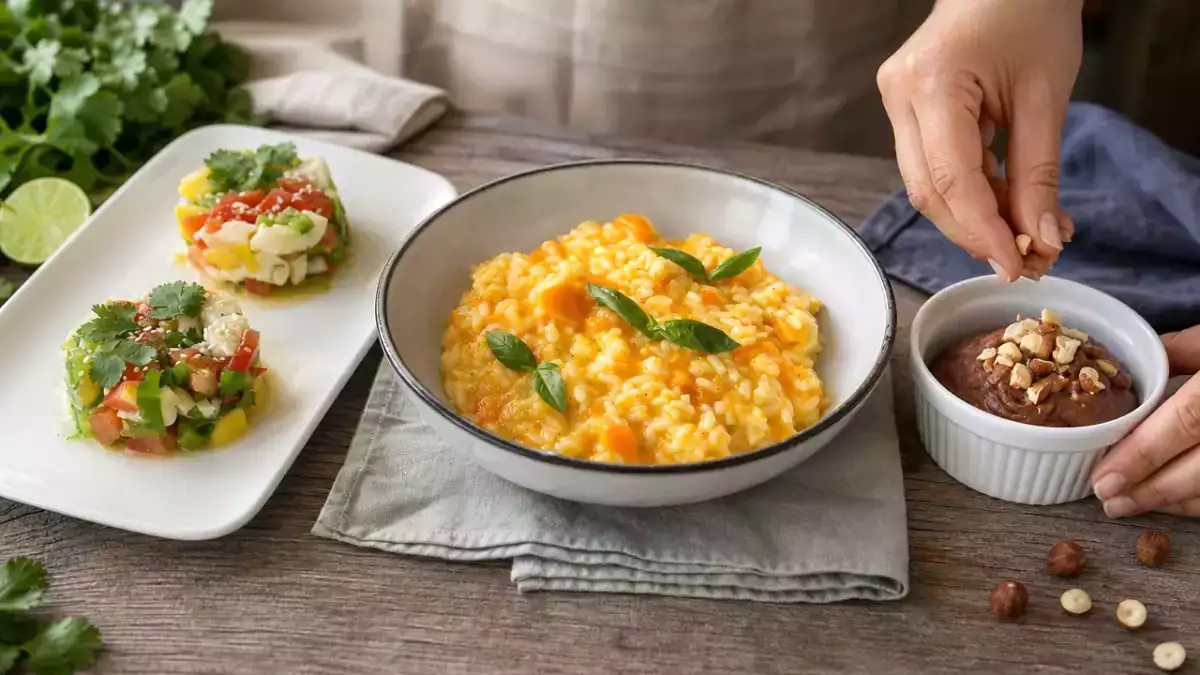 Menu dnia, 28 października: ceviche z dorsza, jesienne risotto z dynią i krem orzechowy