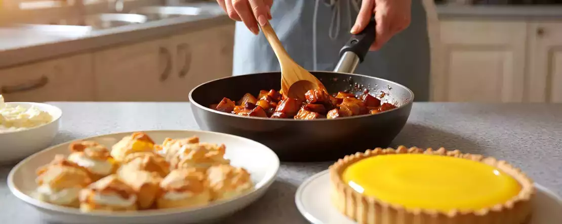 Codzienny menu, 26 kwietnia: smakowite koperty miłości, wieprzowina w karmelu i tarta cytrynowa