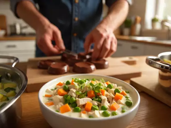 Menu dnia, 5 lipca: sałatka salpicão, zupa z cukinii z jabłkiem i fondanty czekoladowe z frytkownicy