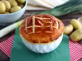 Przepis Zupa porowo-ziemniaczana w cieście francuskim