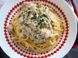 Przepis Spaghetti z carbonarą z bakłażana