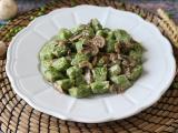 Przepis Gnocchi z groszku z sosem grzybowym