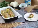 Przepis Roladki z cukinii zapiekane z szynką i serem scamorza