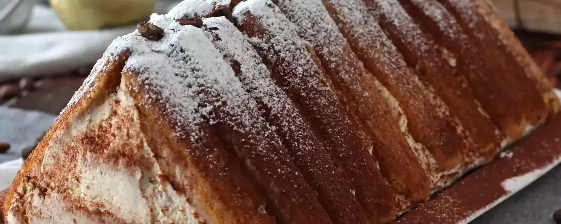 Kłoda w kształcie tiramisu bez formy dla miłośników kawy