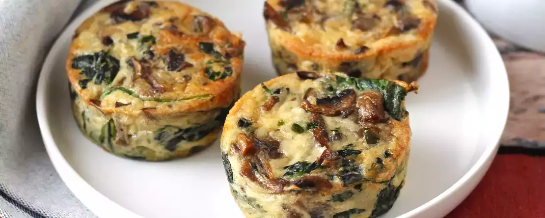 Flany ze szpinakiem i grzybami