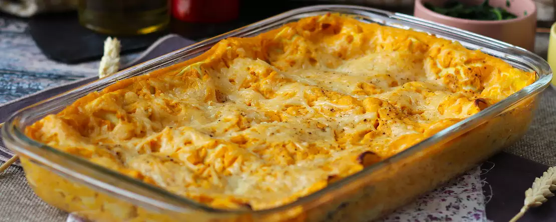 Lasagne z dynią piżmową, szpinakiem i ricottą