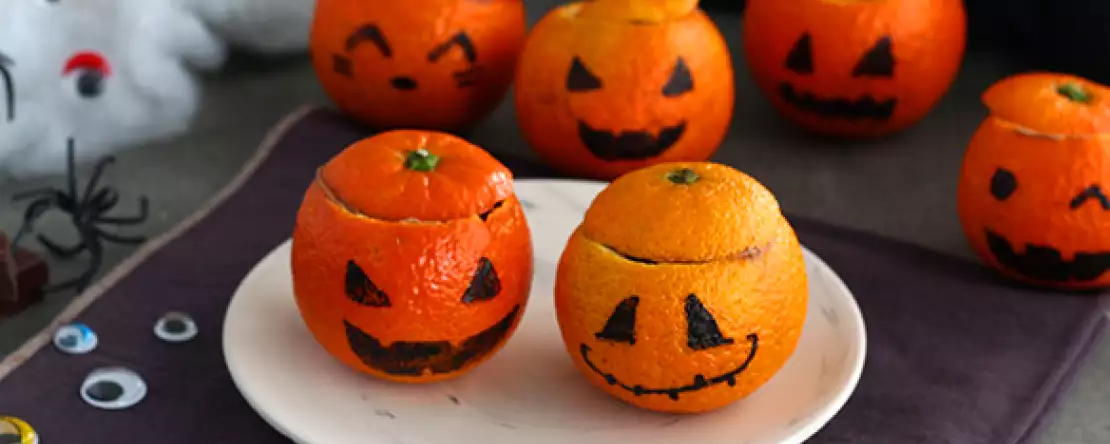 Halloweenowe klementynki z musem czekoladowym