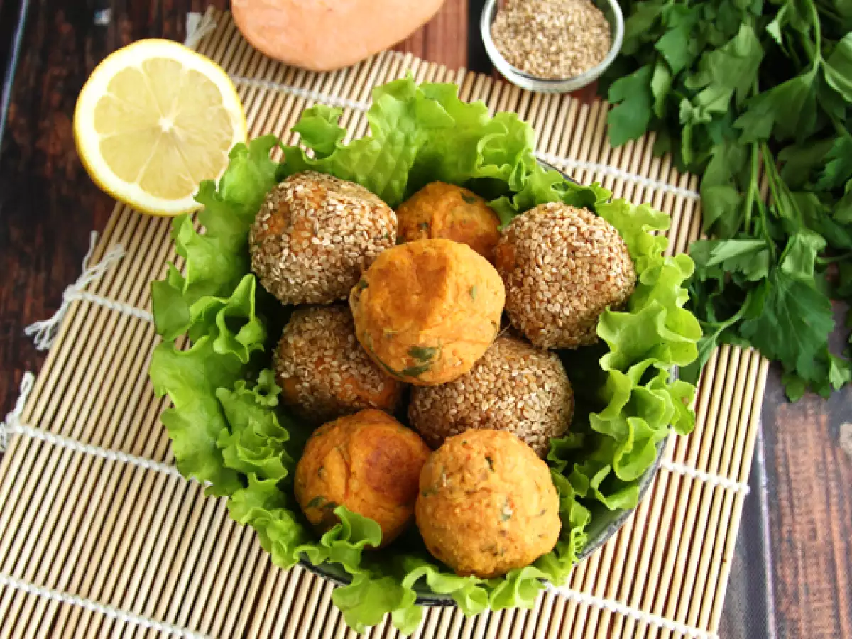 Przepis Falafel ze słodkich ziemniaków