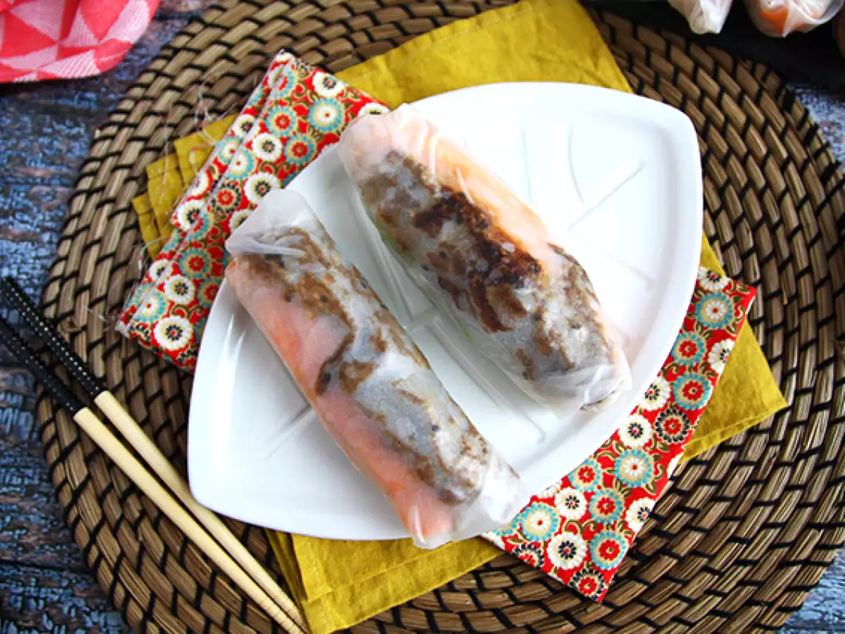 Przepis Sajgonki z marynowaną wołowiną