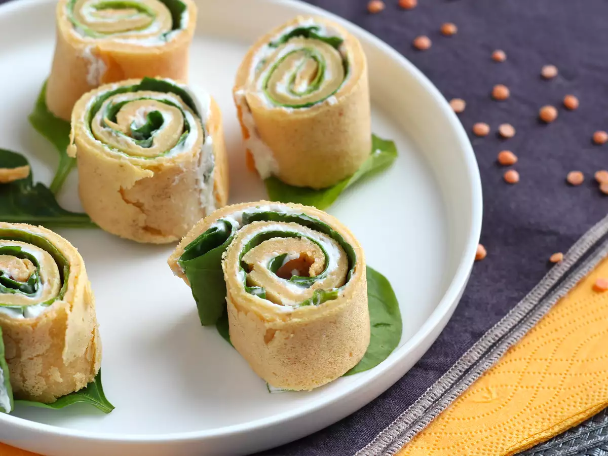 Przepis Naleśniki z czerwonej soczewicy - tylko 2 składniki!