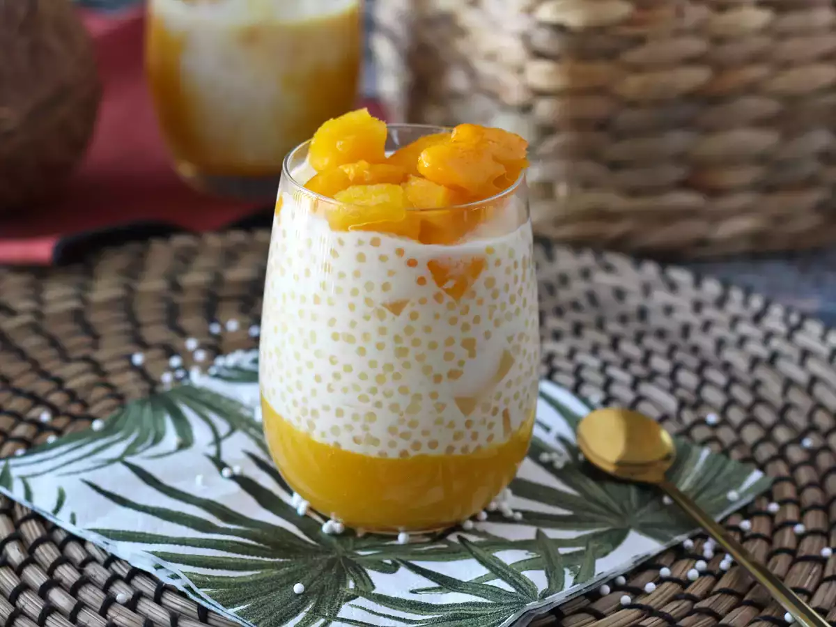 Przepis Mango sago, azjatycki deser z tapioką i mango, który podbija swoją prostotą.
