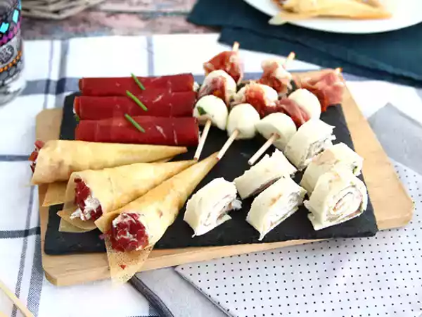 Przepis Kwartet aperitifów z suszonego mięsa