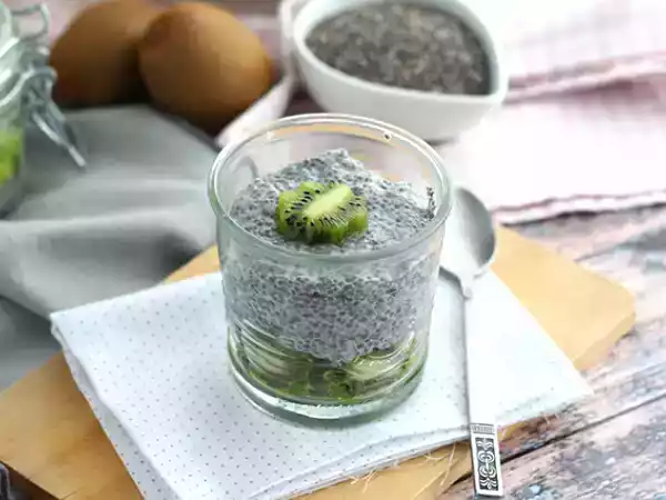 Przepis Pudding z nasion chia z kiwi