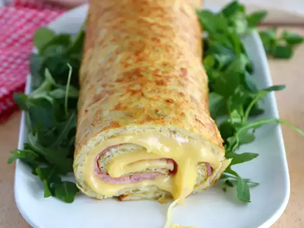 Przepis Ziemniaczany rolad z serem raclette de savoie i szynką