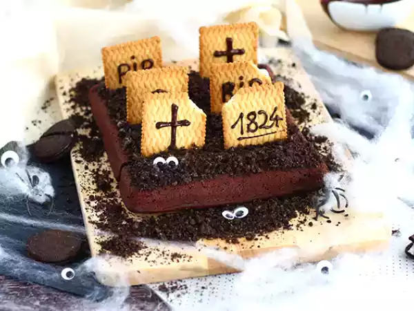 Przepis Brownie cmentarne na halloween