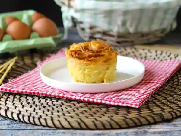 Przepis Omlet z makaronem w frytkownicy powietrznej