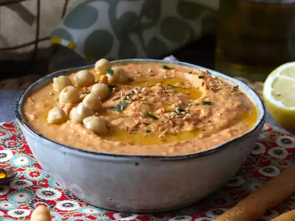 Przepis Hummus z czerwonej papryki