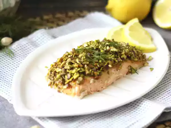 Przepis Łosoś w pistacjowej skórce