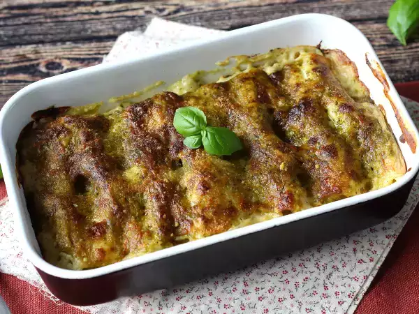 Przepis Kremowe pesto cannelloni au gratin: łatwy i smaczny przepis