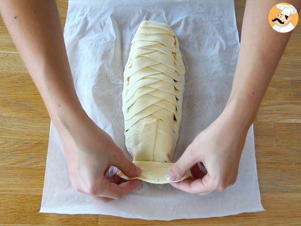 Ryba w cieście francuskim ze szpinakiem i serem mozzarella - Przygotowanie krok 4