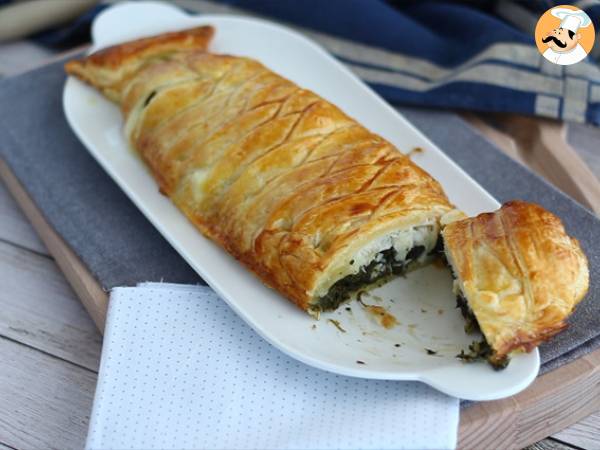 Ryba w cieście francuskim ze szpinakiem i serem mozzarella - Przygotowanie krok 6