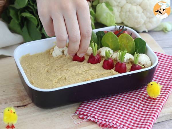 Ogródek warzywny na aperitif (hummus i młode warzywa) - Przygotowanie krok 2