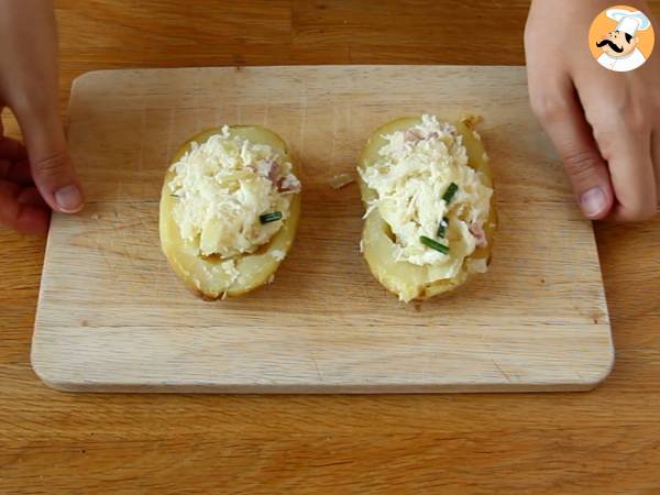 Pieczone ziemniaki nadziewane boczkiem i serem - Przygotowanie krok 4