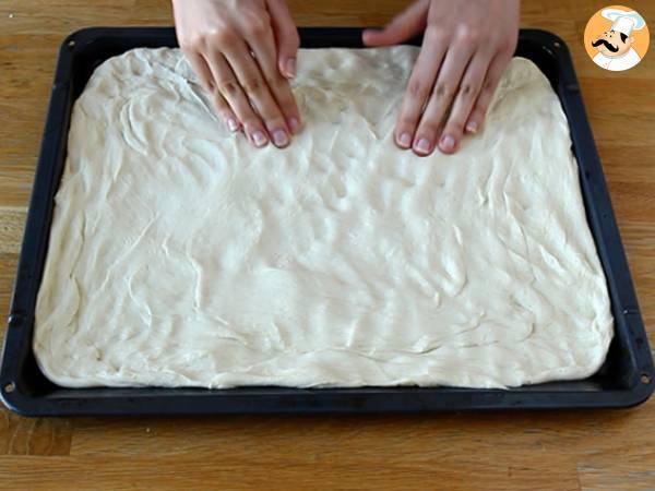 Kwiatowa focaccia - sztuka focaccia - Przygotowanie krok 4