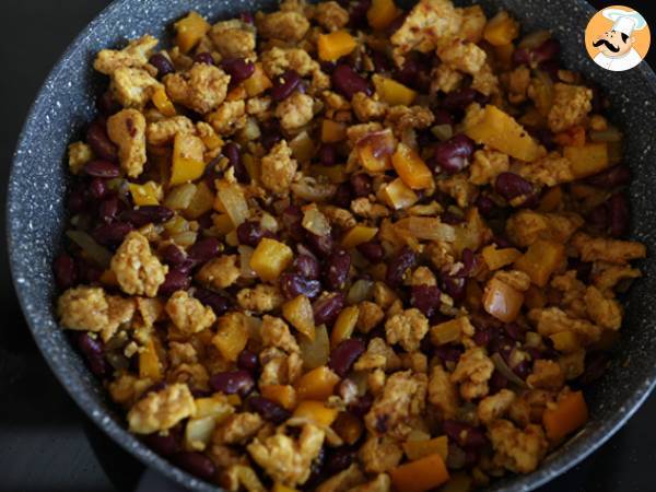 Wegetariańskie fajitas z teksturowanym białkiem sojowym - Przygotowanie krok 3