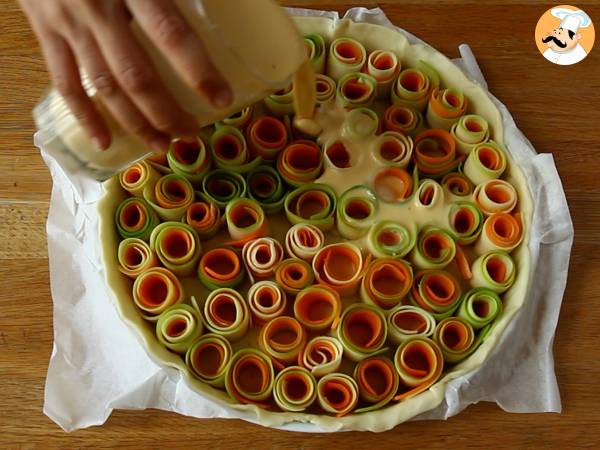 Quiche z różową cukinią i marchewką - Przygotowanie krok 4