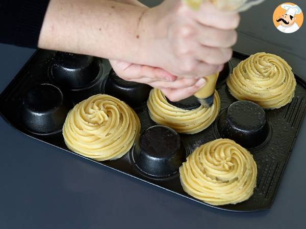 Pieczone churros w kształcie miseczek z obfitą polewą - Przygotowanie krok 4