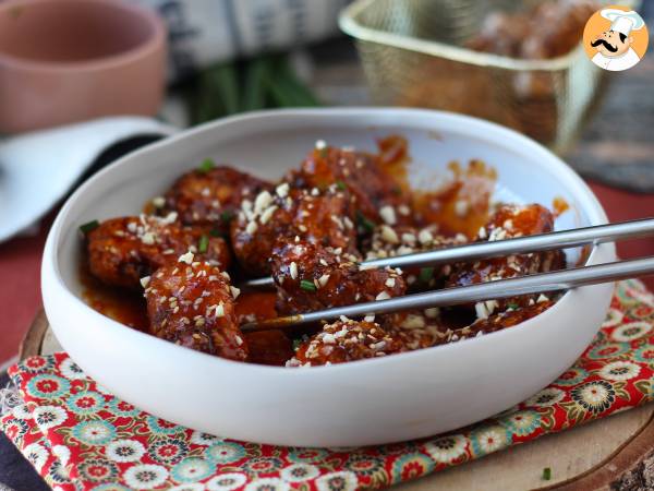 Koreański smażony kurczak z pikantnym sosem gochujang - Dakgangjeong - Przygotowanie krok 10