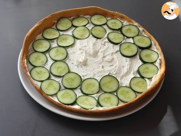 Super orzeźwiająca letnia tarta: ricotta, ogórek i wędzony łosoś - Przygotowanie krok 8
