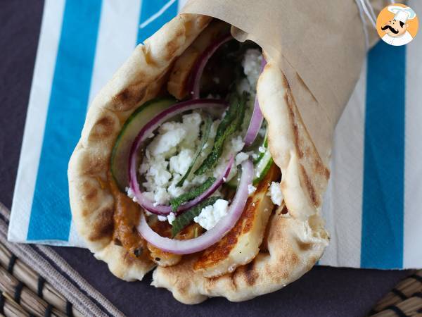 Gyros z halloumi, wegetariańska wersja greckiej kanapki! - Przygotowanie krok 10