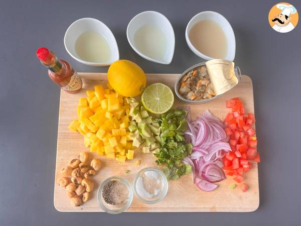 Ceviche z małżami w puszce - Przygotowanie krok 1