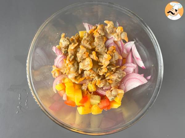 Ceviche z małżami w puszce - Przygotowanie krok 2