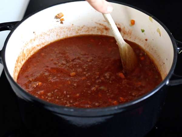 Makaron z sosem bolońskim - tagliatelle al ragù alla bolognese - Przygotowanie krok 5