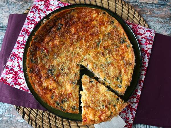 Quiche bez ciasta z łososiem, szpinakiem i serkiem wiejskim - Przygotowanie krok 9