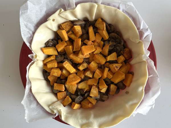 Tarta z pieczarkami i dynią Hokkaido - Przygotowanie krok 7