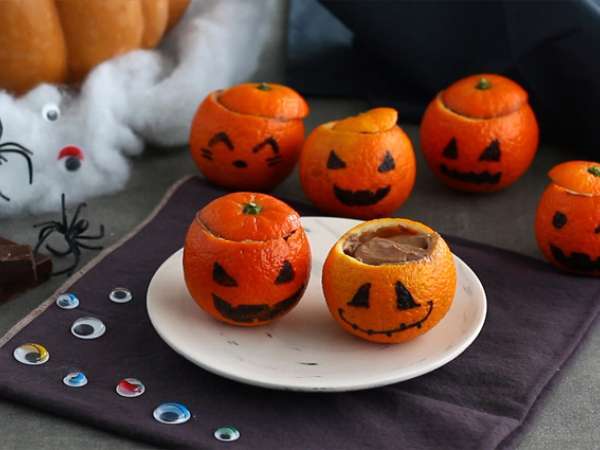 Halloweenowe klementynki z musem czekoladowym - Przygotowanie krok 6