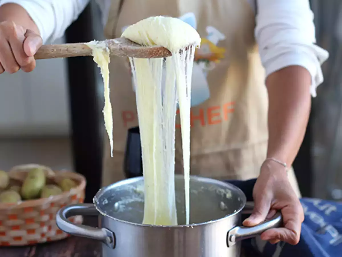 Aligot z kiełbaskami