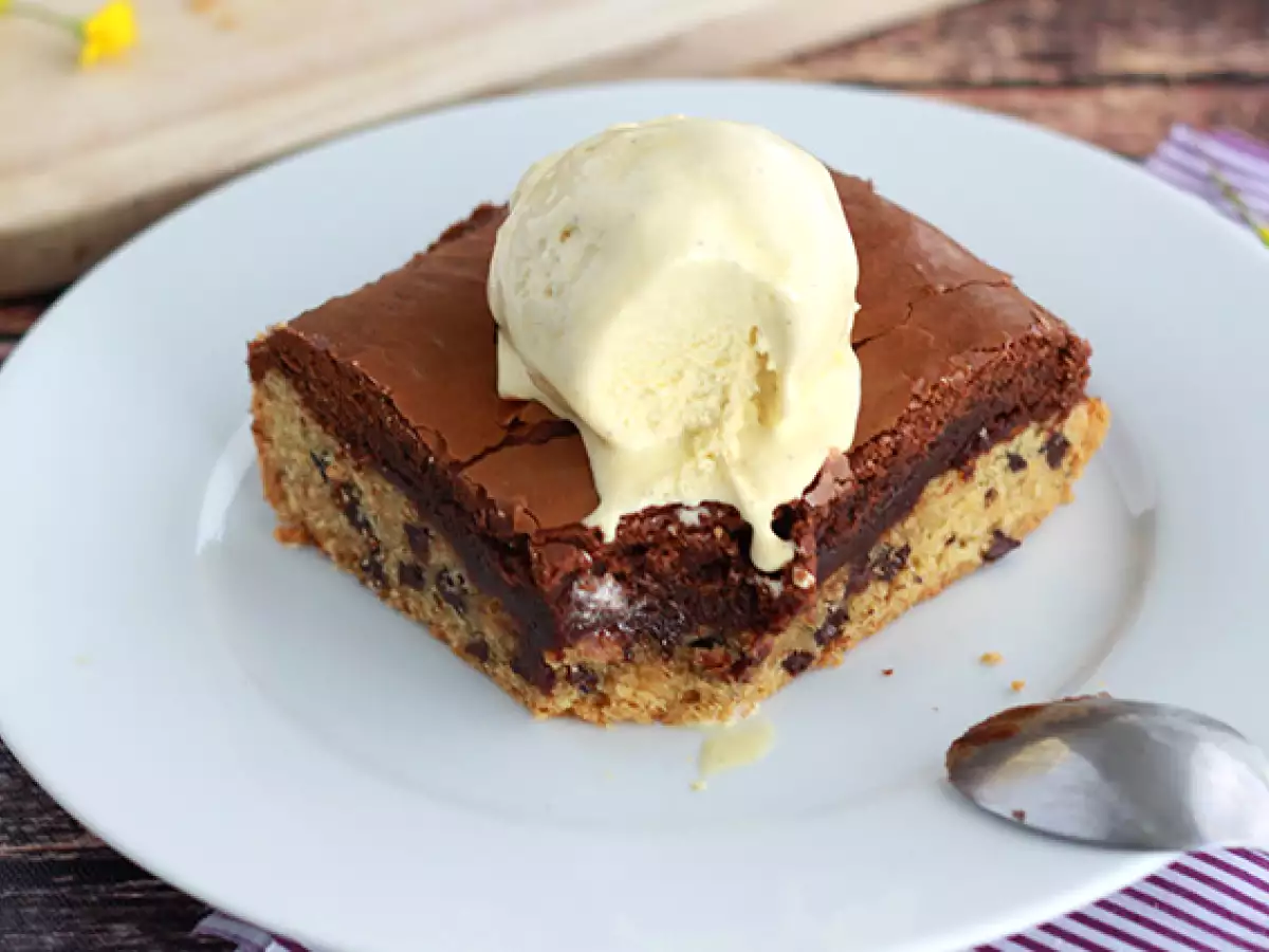 Brookies – ciasto z ciasteczkami i brownie idealne na podwieczorek! - zdjęcie 3