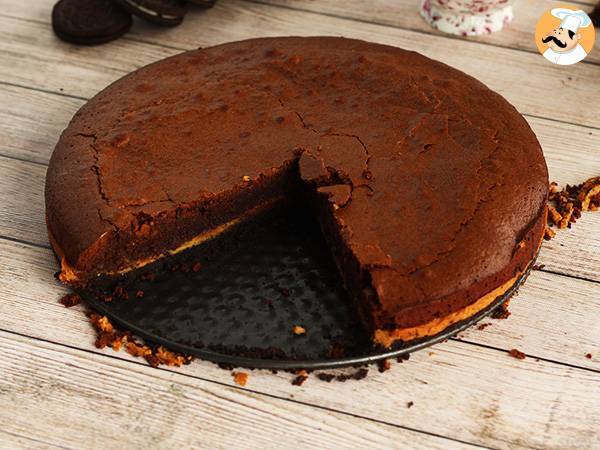 Przepis Brownie z masłem orzechowym i ciasteczkami oreo