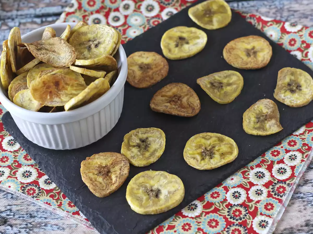 Chipsy z bananów macho pieczone w piekarniku - zdjęcie 2